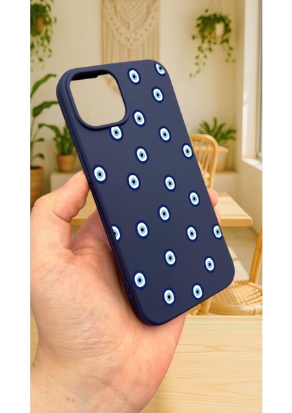 iPhone 13/14 - Nazar Boncuk Desenli Silikon Darbe Emici Klasik Korumalı Rubber KILIF277 modelleri