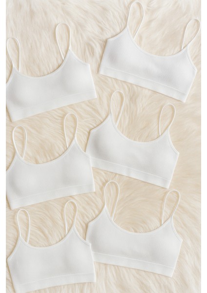 Kadın Giyim Pamuklu & Elastan 6 Adet Pedli Ip Askılı Büstiyer LL.K64.O29.001