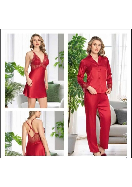 Kadın Sabahlık & Gecelik & Pijama & Şort & Askılı 6'lı Hediyelik Çeyizlik Set L1.JJ.0042.0A.12.013