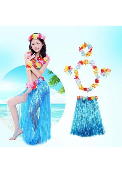 Luau Aloha Hawaii Partisi Etek Taç ve Bileklik Seti Mavi (5067) fiyatları