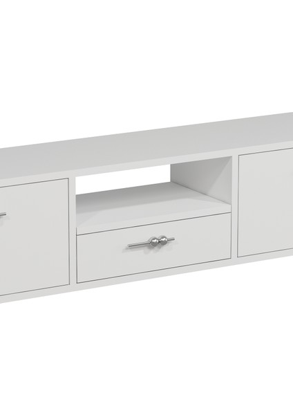 1326DROPDD-32 Duvara Montaj Tv Sehpası Beyaz-Gümüş indirimleri