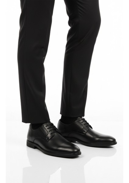 Siyah Hakiki Deri Erkek Klasik Ayakkabı