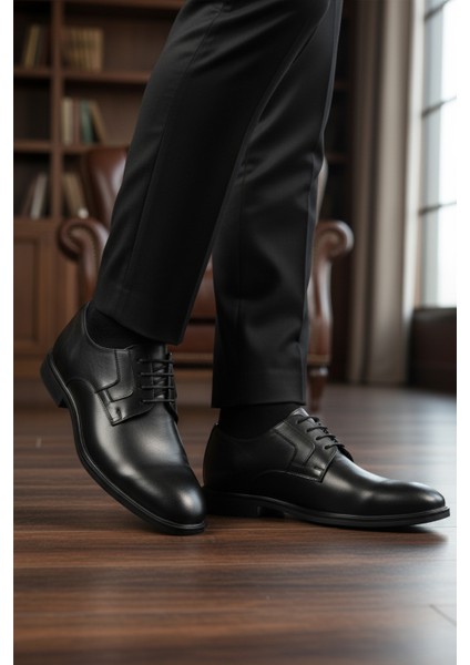 Siyah Hakiki Deri Erkek Klasik Ayakkabı modelleri