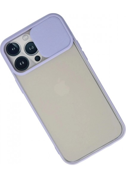 iPhone 13 Pro Max Kılıf Palm Buzlu Kamera Sürgülü Silikon - Lila (K95) modelleri