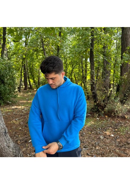 Erkek 3 Iplik Basic Oversize Kanguru Cepli Kapüşonlu Sweatshirt fiyatları
