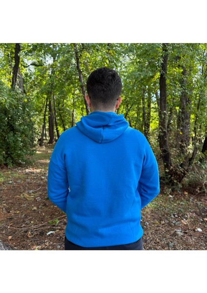 Erkek 3 Iplik Basic Oversize Kanguru Cepli Kapüşonlu Sweatshirt fırsatları