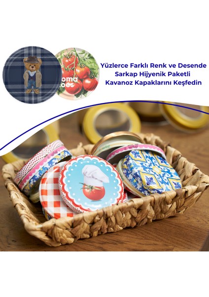 Hijyenik Paketli 10 Adet Kavanoz Kapağı – Yılbaşı Seri – Teddy Ekose 82 mm indirimleri