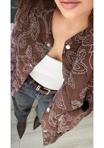 Kahve Desenli Astarlı Kapitone Ceket fiyatları