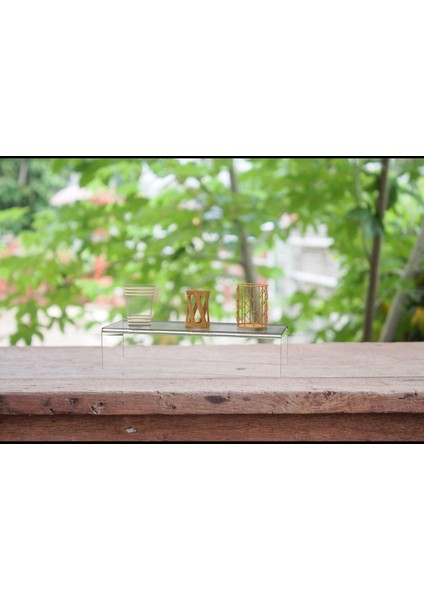 Pleksi Şeffaf Merdiven Sergileme Standı Tek Kademeli Stand 30 cm fırsatları