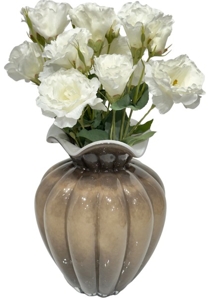 Kahve Boğumlu Cam Vazo Büyük fiyatları