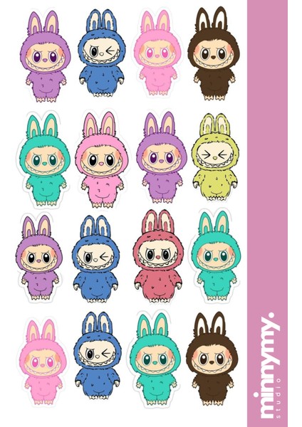 Labubu Sticker, Çıkartma, Ajanda, Günlük, Planlayıcı, Bullet Journal ,scrapbook
