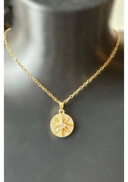 Çelik Gold Taşlı Pusula Kolye fiyatları