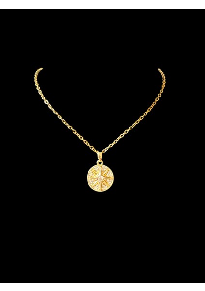 Çelik Gold Taşlı Pusula Kolye fırsatları