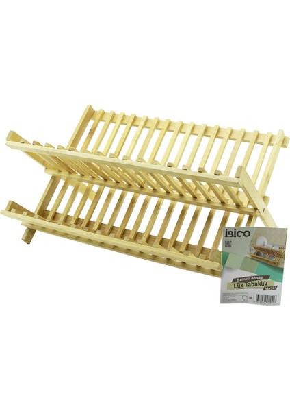 Lüx Ahşap Bambu Bulaşık - Tabaklık Tezgah Üstü 46X33CM (5067)