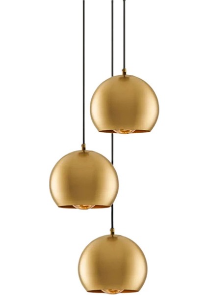 Bronz Üçlü Küre Sarkıt Avize Pirinç Renk fiyatları