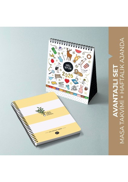 2026 Hisli Şeyler Takvimi & Sığmıyorum Dünyaya Ajanda Seti