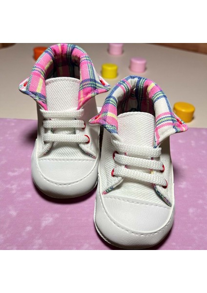 Ekoseli Spor Patik - BPT5150-BEYAZ-18 Beyaz