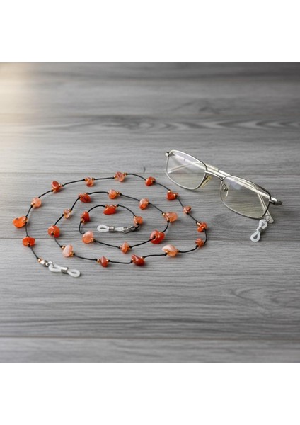 Akik Taşlı Gözlük Askısı – Doğal Taş Gözlük Ipi