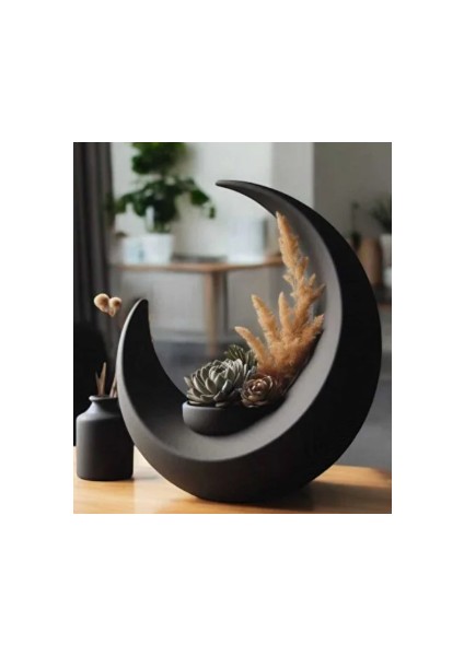 Hilal Vazo, 1 Adet, Siyah