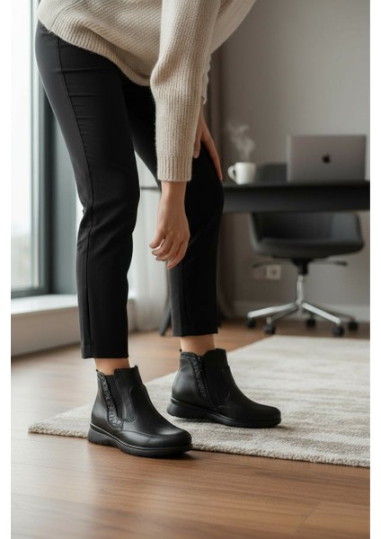 Erase Siyah Fermuarlı Kadın Yarım Bot fiyatları