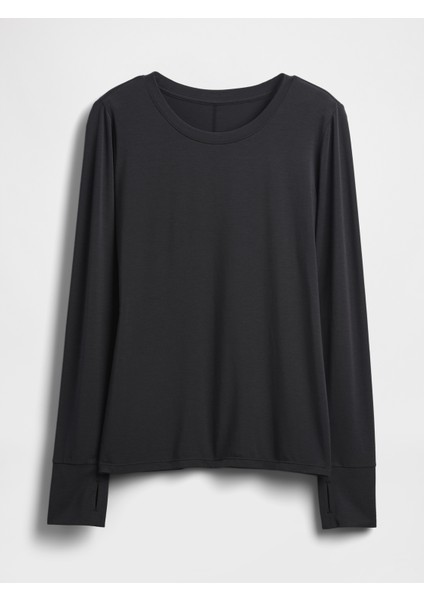 Kadın Siyah Gapfit Breathe T-Shirt