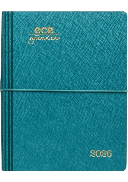 Ajandası Yeni Marmaris 2026 Turkuaz - Günlük Çizgili 12X16