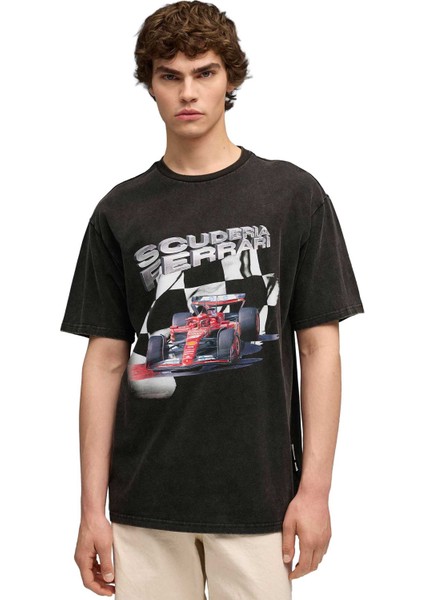 Ferrari Sportswear Graphi Siyah Erkek Kısa Kol T-Shirt