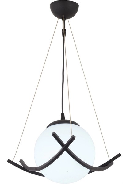 Modern Tekli Avize Opal Cam Siyah Metal Gövde modelleri