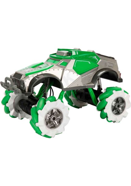 1:10 Suncon Sesli ve Işıklı Duman Püskürten USB Şarjlı Uzaktan Kumandalı Akrobatik Araba 36 cm - Yeşil fırsatları