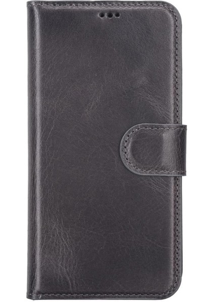 Apple iPhone 12 Pro Uyumlu Deri Cüzdanlı Kılıf VS4EF Gri modelleri