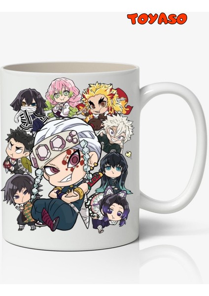 Iblis Keser Demon Slayer Karakterler Anime Temalı Beyaz Kupa Bardak Sevgiliye Arkadaşa Hediye V2