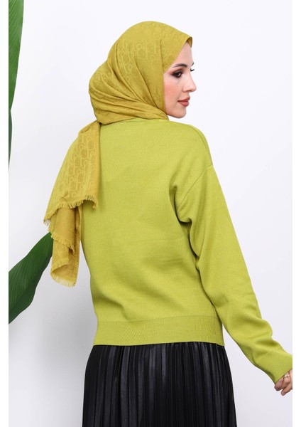 Yağ Yeşili Çift Cepli Fermuarlı Triko Hırka fırsatları