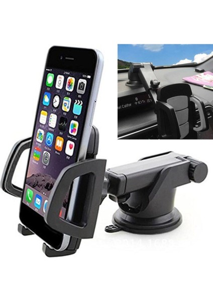 Araç Içi Torpido Üstü Teleskopik Vantuzlu Tel Cam Masa Üstü Vantuz Oto Telefon Tutucu Cama Takılır G