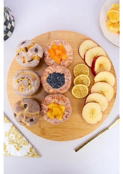 Döner Standlı Doğal Bambu Sunum Tahtası – Pizza, Kek, Pasta, Kahvaltı ve Kurabiye Için fırsatları