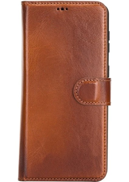 Samsung Galaxy S21 Plus Uyumlu Deri Cüzdanlı Kılıf Rustik Taba fırsatları