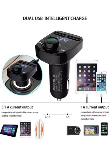 Bluetooth Fm Transmitter Araç Kiti X8 | 15W Hızlı Şarj, Oto Çakmaklık, USB Mp3 Çalar, Müzik ve Radyo modelleri