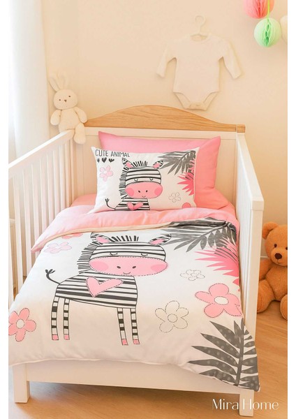 Dijital Baskılı 3D Pamuklu Yenidoğan Bebek Nevresim Takımı Baby Zebra modelleri