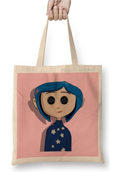 Coraline Jones Bez Çanta Uzun Saplı Alışveriş Çantası Plaj Çantası