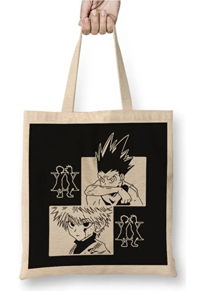 Hunter x Hunter Gon And Killua Anime Bez Çanta Uzun Saplı Alışveriş Çantası Plaj Çantası