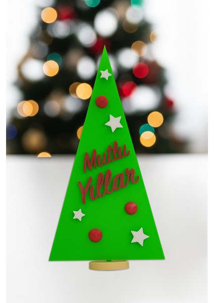 Yılbaşı Çam Ağacı Yeşil Mutlu Yıllar Figür Obje Model Süsü