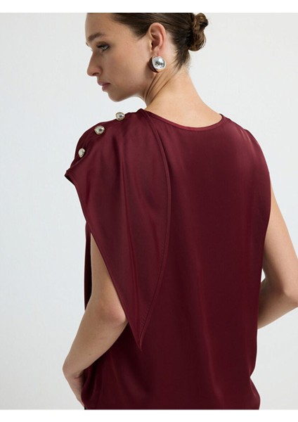 Kolsuz Saten Bluz Bordo 11545730000 fiyatları