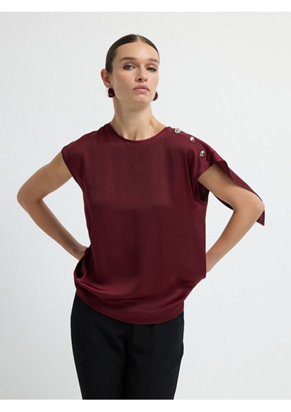 Kolsuz Saten Bluz Bordo 11545730000 fırsatları