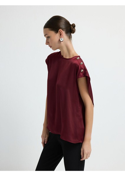 Kolsuz Saten Bluz Bordo 11545730000 indirimleri
