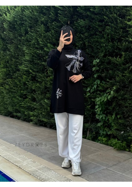 Yasmin Pamuklu Tunik Siyah