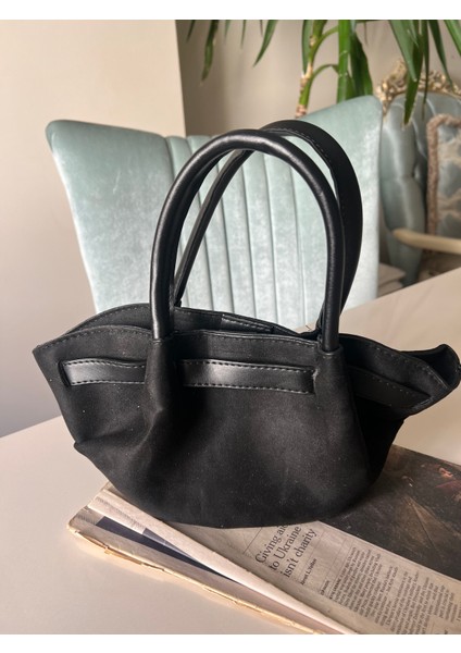 Violet Süet Mini Siyah Çanta modelleri