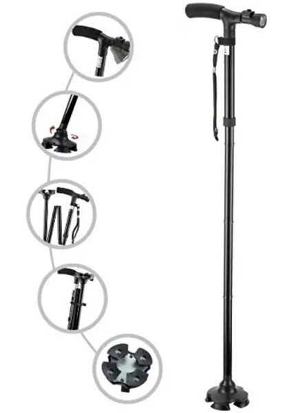 Katlanabilir LED Işıklı Baston Yürüyüş Bastonu Fenerli Yürüyüş Bastonu fiyatları