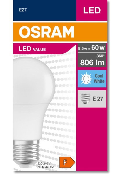 LED 8.5W 6500K 806LM E27 Duy Beyaz Işık Ampul modelleri
