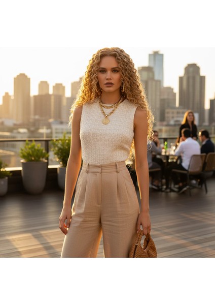 Afro Dalga Front Lace Gerçek Tül Peruk / Altın Karamel / 60/65CM