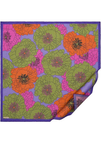 Ipekevi Desenli Tensel Eşarp Çam Kokusu Mor