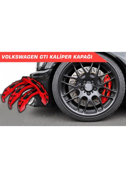Kırmızı Gtı (Kırmızı) 4'lü Kaliper Seti Yapıştırma Logolu modelleri